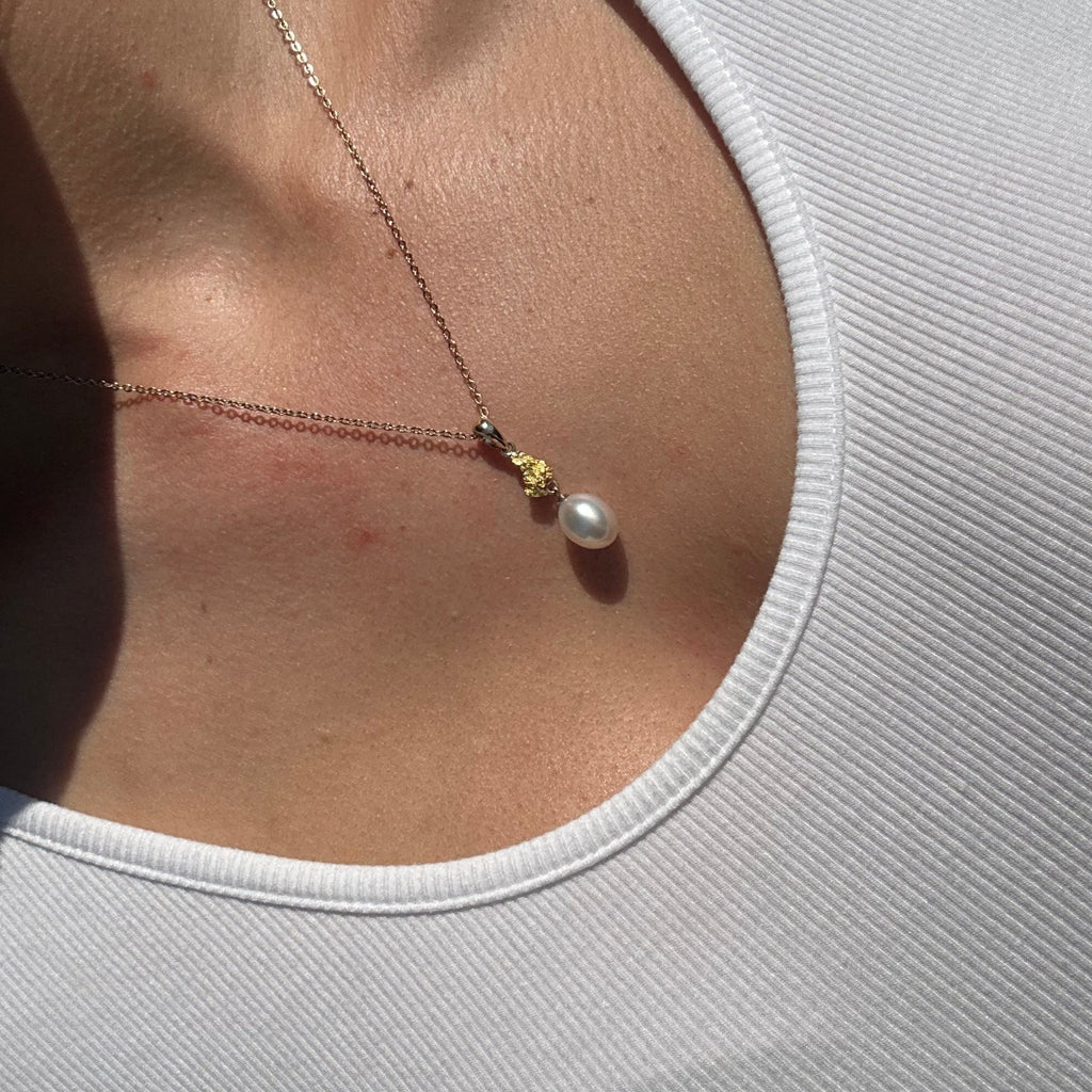 Lustre+Gold Pendant on model