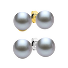 Grey Round Pearl Studs